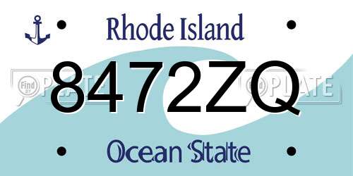 8472ZQ Rhode Island License Plate