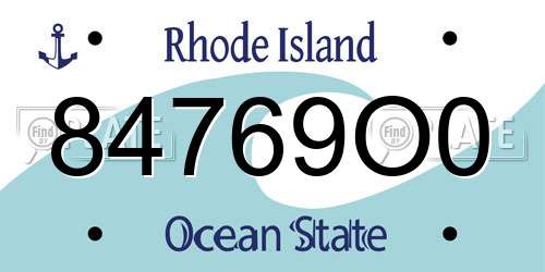 84769O0 Rhode Island License Plate