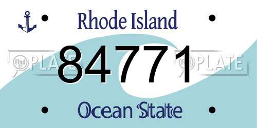 84771 Rhode Island License Plate