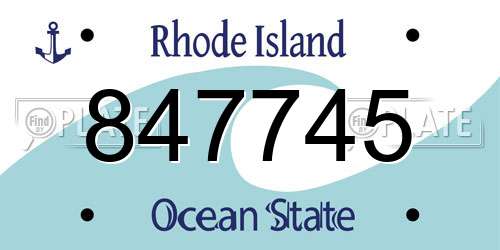 847745 Rhode Island License Plate