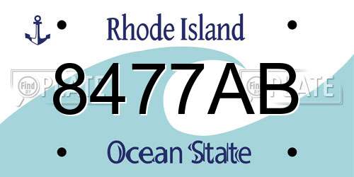 8477AB Rhode Island License Plate