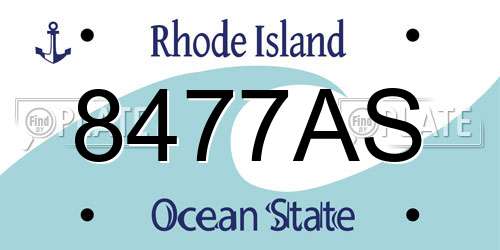 8477AS Rhode Island License Plate