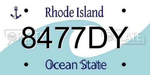 8477DY Rhode Island License Plate