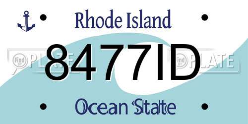 8477ID Rhode Island License Plate