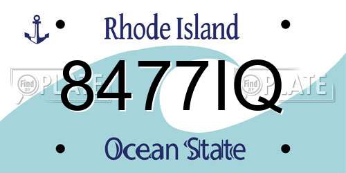 8477IQ Rhode Island License Plate