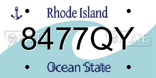 8477QY Rhode Island License Plate