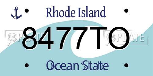8477TO Rhode Island License Plate
