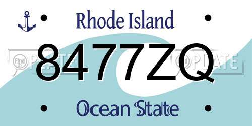 8477ZQ Rhode Island License Plate