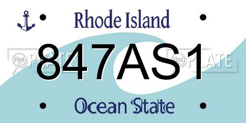 847AS1 Rhode Island License Plate