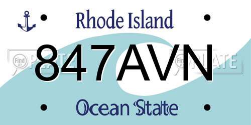 847AVN Rhode Island License Plate