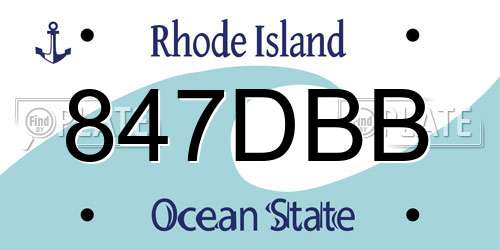 847DBB Rhode Island License Plate