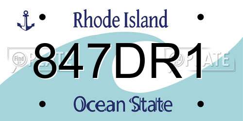 847DR1 Rhode Island License Plate