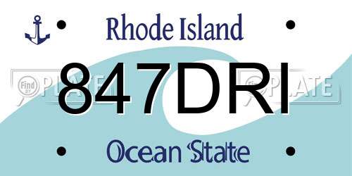 847DRI Rhode Island License Plate