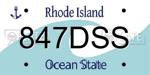 847DSS Rhode Island License Plate