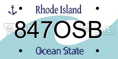 847OSB Rhode Island License Plate