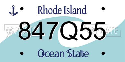847Q55 Rhode Island License Plate