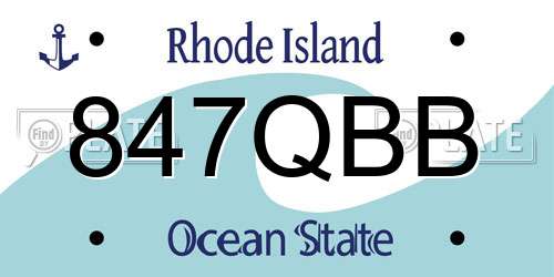 847QBB Rhode Island License Plate
