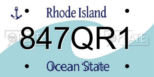 847QR1 Rhode Island License Plate