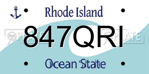 847QRI Rhode Island License Plate