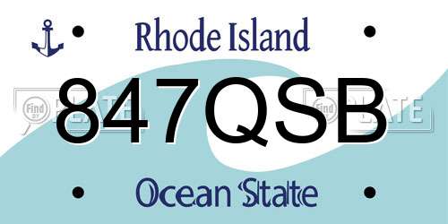847QSB Rhode Island License Plate
