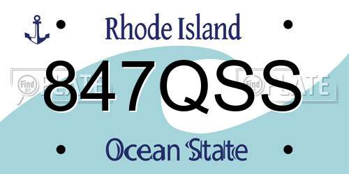 847QSS Rhode Island License Plate