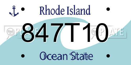 847T10 Rhode Island License Plate