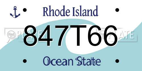 847T66 Rhode Island License Plate