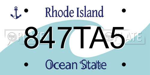 847TA5 Rhode Island License Plate