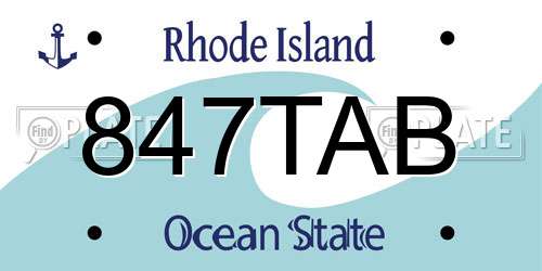847TAB Rhode Island License Plate