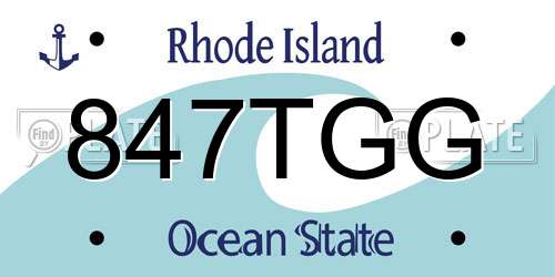 847TGG Rhode Island License Plate