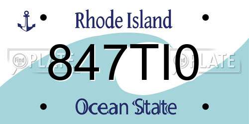 847TI0 Rhode Island License Plate