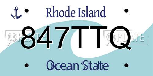 847TTQ Rhode Island License Plate