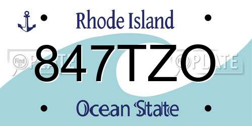 847TZO Rhode Island License Plate