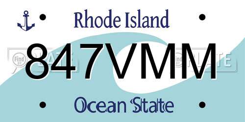 847VMM Rhode Island License Plate