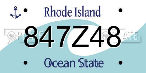 847Z48 Rhode Island License Plate