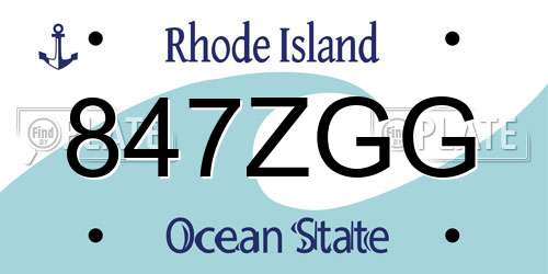 847ZGG Rhode Island License Plate