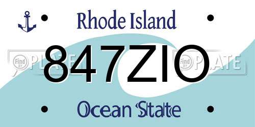 847ZIO Rhode Island License Plate