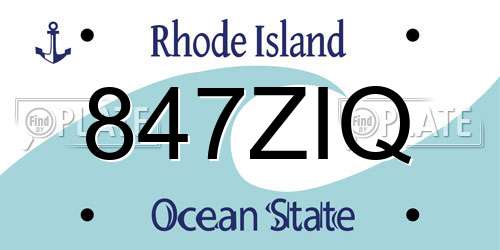 847ZIQ Rhode Island License Plate