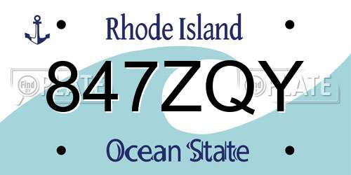 847ZQY Rhode Island License Plate