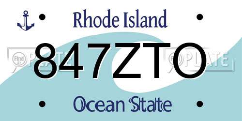 847ZTO Rhode Island License Plate