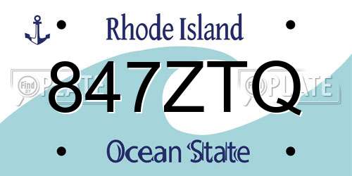 847ZTQ Rhode Island License Plate