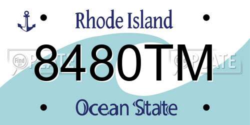 8480TM Rhode Island License Plate