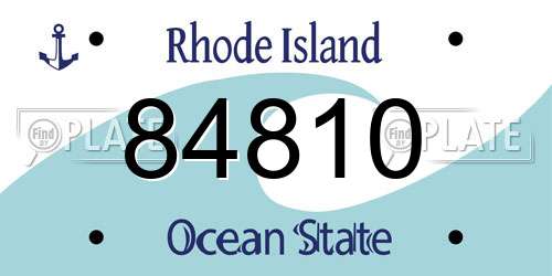 84810 Rhode Island License Plate