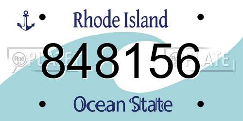 848156 Rhode Island License Plate