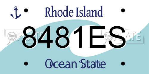 8481ES Rhode Island License Plate