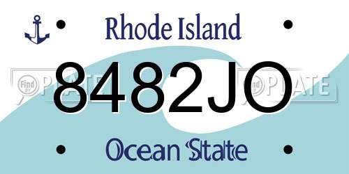 8482JO Rhode Island License Plate