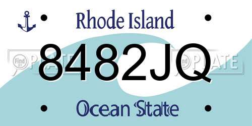8482JQ Rhode Island License Plate