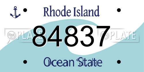 84837 Rhode Island License Plate