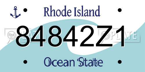 84842Z1 Rhode Island License Plate