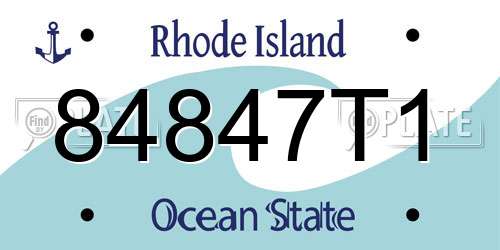 84847T1 Rhode Island License Plate